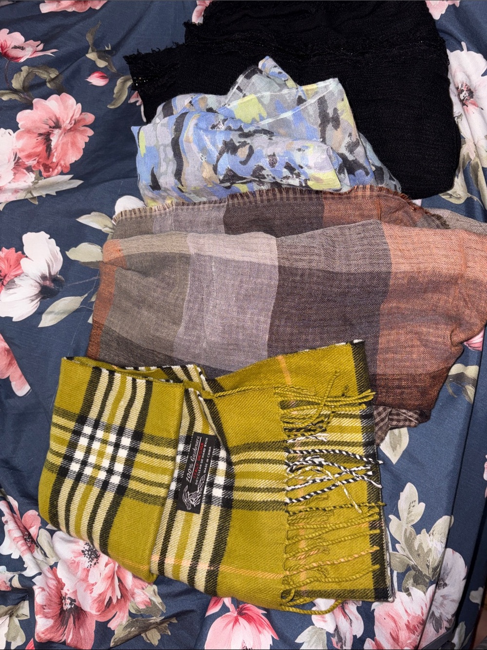 Womenโs Plaid Yellow/Tan Scarf Skirt - Unbranded